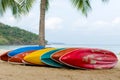 Colorful kayak boats