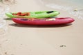 Colorful Kayaks on the Beach Royalty Free Stock Photo