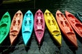 Colorful Kayaks In Bulusan Natural Volcano Lake Park