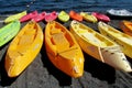 Colorful kayaks