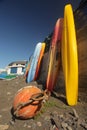 Colorful kayaks in La Gomera port Royalty Free Stock Photo