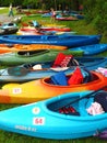 Colorful Kayaks at Pigg River Ramble Royalty Free Stock Photo