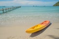 Colorful Kayaks On The Tropical Beach Sea. Travel In Phuket Thai