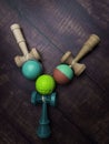 Colorful Kendama japanese toys, competition concept