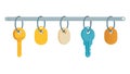 Colorful Keychain with Keys Icon for Security, Access, and Home, vector design Generative AI Royalty Free Stock Photo