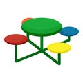 Colorful kid bench icon cartoon . School game Royalty Free Stock Photo