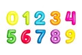 Colorful kid font numbers vector illustration isolated on white Royalty Free Stock Photo