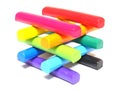 Colorful kid's plasticine on white