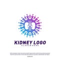 Colorful Kidney Logo Design Concept. Urology Logo Vector Template