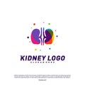 Colorful Kidney Logo Design Concept. Urology Logo Vector Template