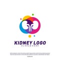 Colorful Kidney Logo Design Concept. Urology Logo Vector Template