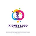 Colorful Kidney Logo Design Concept. Urology Logo Vector Template