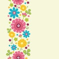 Colorful kimono flowers vertical seamless pattern