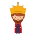Colorful king with crown and beard