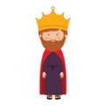 Colorful king with crown and beard