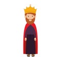 Colorful king with crown and beard