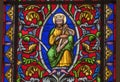 Colorful King David Stained Glass Cathedral Church Bayeux Normandy France