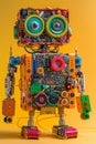Colorful kit for creating simple robots, ideal for kids to learn STEM skills.