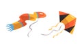 Colorful Kite as Tethered Craft with Wing Surfaces and Tail Vector Set