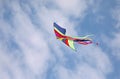 kite flies high in the blue sky Royalty Free Stock Photo