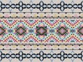 Colorful knit embroidery oriental rug with traditional folk geometric ornament Seamless Pattern carpet fashion fabric wrapping