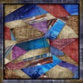 colorful knit fabric textured geometric silk scarf design