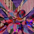 colorful knit fabric textured geometric silk scarf design