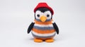 Colorful Knit Penguin Toy With Striped Hat - Firmin Baes Style