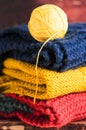 Colorful knitted clothes Royalty Free Stock Photo