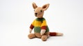Colorful Knitted Kangaroo: A Tactile Anglocore Craftsmanship In Light Amber And Green Royalty Free Stock Photo