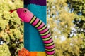 Colorful knitted snake Royalty Free Stock Photo