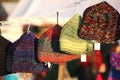 Colorful knitted warm wool handmade winter caps