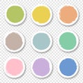Colorful Label Paper Circle Brush Stroke Collections Transparent Background