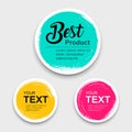 Colorful label paper circle brush stroke style collections