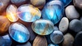 Colorful labradorite gemstone background texture AI Generated Royalty Free Stock Photo