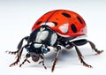 A colorful ladybug on a white background, insects and butterflies photo