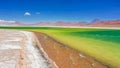 Colorful lake in Atacama Desert