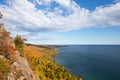 Colorful Lake Superior Shoreline with Dramatic Sky Royalty Free Stock Photo