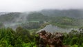 The Colorful Lake (Telaga Warna) on the Dieng Plateau in Central Java Royalty Free Stock Photo