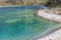 Colorful lake under blue sky in Tibet