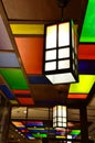 Colorful lamp on ceiling, Japanese style