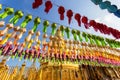 Colorful Lamp Festival and Lantern in Loi Krathong at Wat Phra That Hariphunchai, Lamphun Province, Thailand