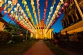 Colorful Lamp and lantern in Loi Krathong Wat Phra That Haripunchai ,Lamphun ,Thailand