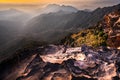 Colorful landscape background at sunrise in the Asir Mountains in Saudi Arabia