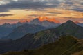 Colorful landscape from beautiful Alps shot at sunset Royalty Free Stock Photo