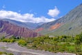 Colorful landscape at the Cuesta De Lipan canyon from Susques to Purmamarca, Jujuy, Argentina