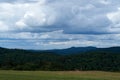 Colorful landscape with fields and meadows in Eifel mountains, Germany Royalty Free Stock Photo