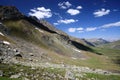 Colorful landscape in the valley Aigle Blanche close to Saint Veran above Refuge de la Blanche, Queyras Regional Natural Park