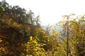 Colorful landscape view in foggy weather from the lookout