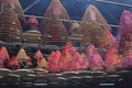 Mysterious and colorful incense lanterns,Tin Hau temple,Hongkong Royalty Free Stock Photo